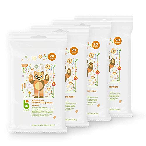 Babyganics Alcohol-Free Hand Sanitizer Wipes, Mandarin, 20 ct, 4 Pack, Packaging May Vary – plentifultravel