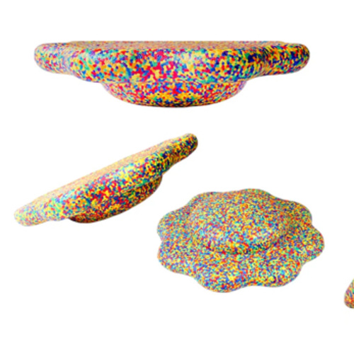 Flower-shaped Balance Board For Stepping Stones In Rainbow Confetti