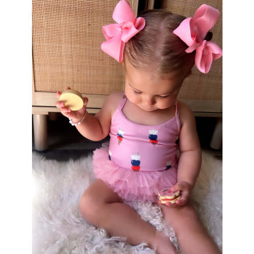 Pink Ice Cream / Ariel Tutu Swimsuit / UPF 50+