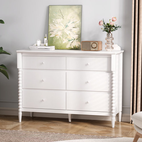 6 Drawer Dresser with Storage, Wide Chest of Drawers | Wayfair
