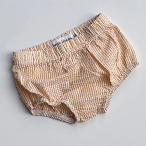 6M, EASYTOTS Seersucker Bloomers | Striped Baby Shorts Orange