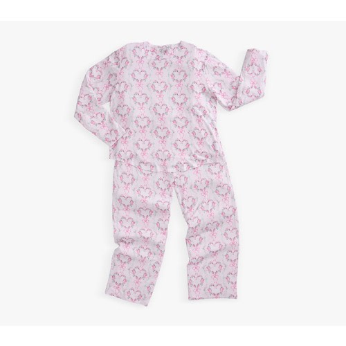 LoveShackFancy Floral Heart Bamboo Viscose Adult Relaxed Fit Crew Pajama Set