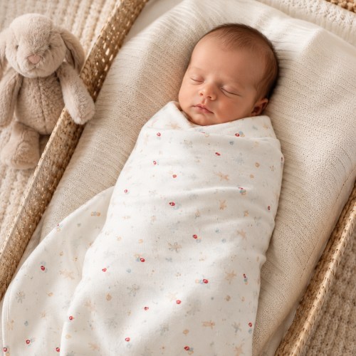 Organic Egyptian Cotton Receiving Blanket – Toy Shop Print
