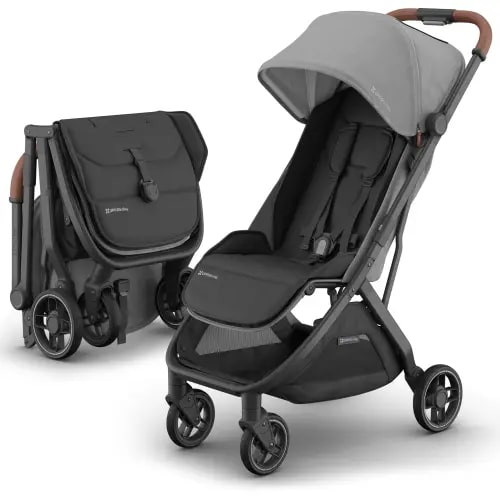 UPPAbaby Minu V3 Compact Stroller - Greyson (Charcoal Melange / Carbon Frame / Saddle Leather)