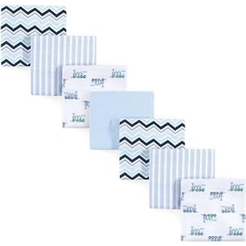 Luvable Friends Unisex Baby Cotton Flannel Receiving Blankets, Train 7-Pack, One Size