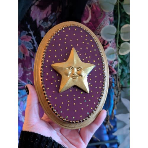 Anthropomorphic Star Wall Hanging, Vintage 90s Celestial Inspired Art, Wall Decor, Whimsigoth, Gallery Wall Art