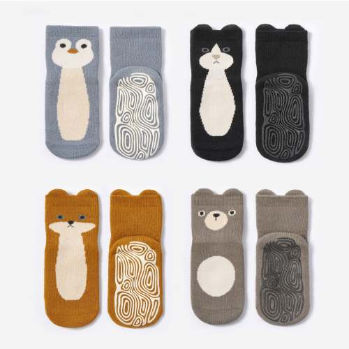 Critter Crew - Extra Warm - 4 Pairs of Stay-On Baby & Toddler Non Slip – LittleYogaSocks
