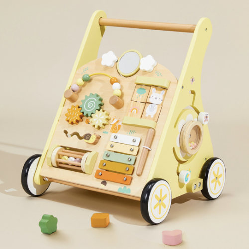 Vibrant Yellow Montessori Baby Push Walker