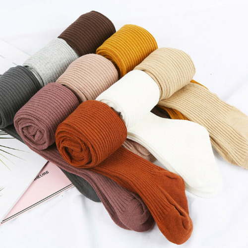 Baby Spring Fall Tights Hot Baby Toddler Kid Girl Ribbed Stockings Cotton Warm Pantyhose Solid Candy Color Tight 0-4Years