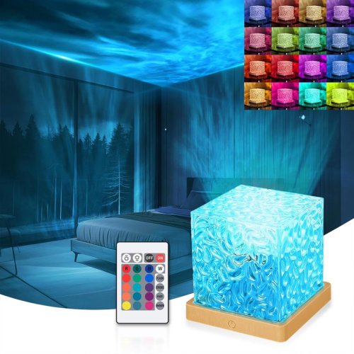 Jan Interiors Ocean Wave Projector Light With Dynamic Ripple & 16 Colors - Northern Lights Mood Lighting Cube For Living Room & Bedroom Decor, Water Effect Ambient Light & Relaxing Atmosphere | Wayfair