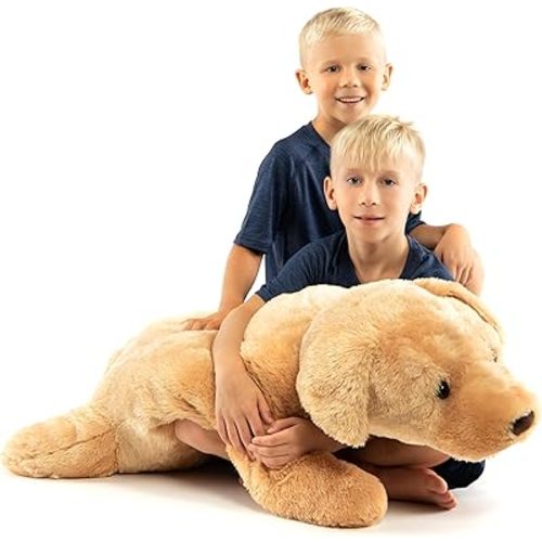 RB Royal Brooks Giant Stuffed Dog, Extra Large Golden Retriever Stuffed Animal Plush Hugging Toy, Big Soft Dog Body Pillow for Kids, 35x15 Inches, Brown, Boys & Girls