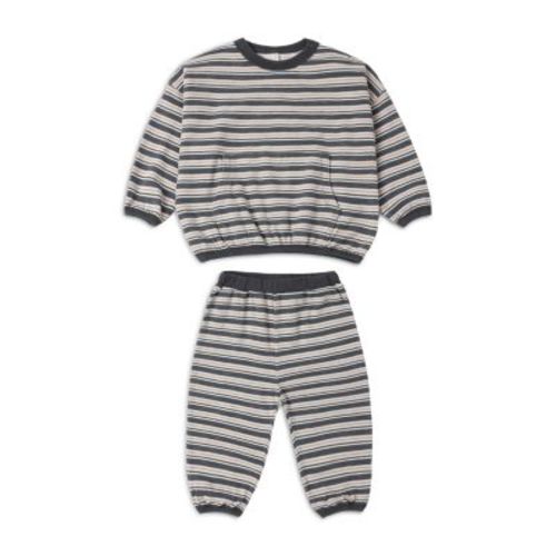 Unisex Relaxed Blue Stripe Top & Pants Set - Baby