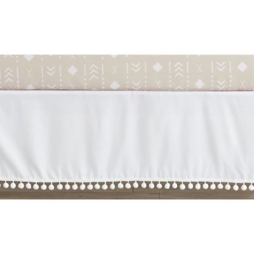 Sweet Jojo Designs Boy or Girl Gender Neutral Unisex Baby Crib Bed Skirt Boho Llama Collection Solid White