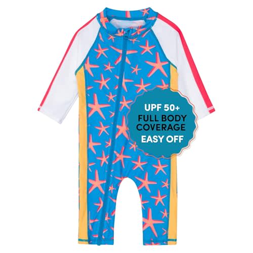 SwimZip UPF50+ Boys Swim Shirt, Long Sleeve One Piece Kids Sunsuit | Baby, toddler and boys' sunsuit with quick dry fabric, easy full zip, and sun protection that blocks 98% of UVA & UVB rays