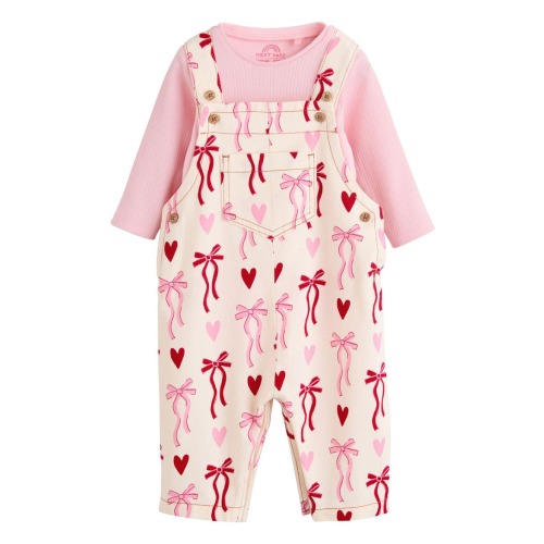 Kids' Bow Overalls & Bodysuit Set, 3-6M