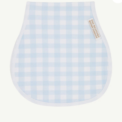 Burp Cloth - Buckhead Blue Gingham & Worth Avenue White