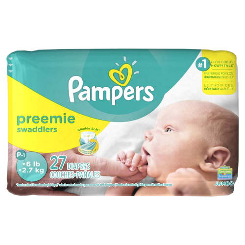Pampers Swaddlers Diapers Size Preemie, 27 Count (Select for More Options)