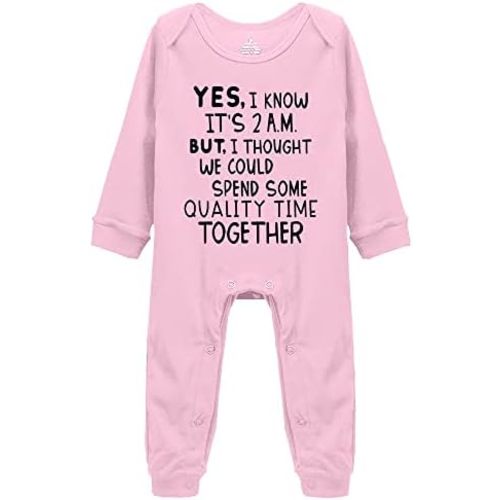 Yes I Know Its 2am Letter Print Infant Long Sleeve Bodysuits