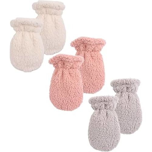 Peecabe Winter Warm Baby Mittens Infant Toddler Fleece Gloves for Boys and Girls Cozy Mittens Set 0-24 Months