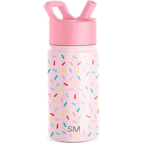 Simple Modern Kids Water Bottle with Straw Lid | Insulated Stainless Steel Reusable Tumbler for Toddlers, School | Summit Collection | 14oz, Confetti
