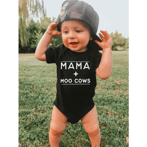 Baby Onesie - Mama + Moo Cows