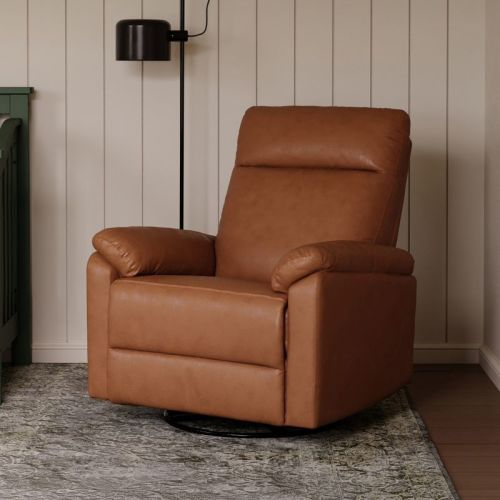 daVinci Suzy Recliner and Swivel Glider - Vegan Tan Leather