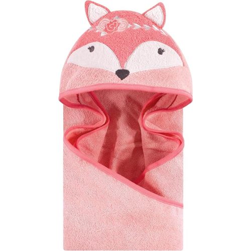 Hudson Baby Unisex Baby Cotton Animal Face Hooded Towel, Boho Fox, One Size