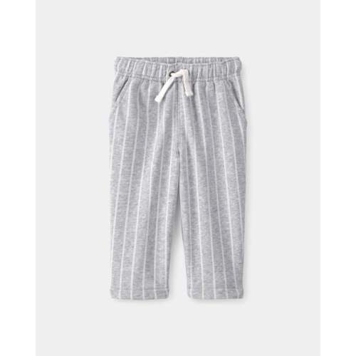 Baby Striped French Terry Pants - Grey/White | Carter's
