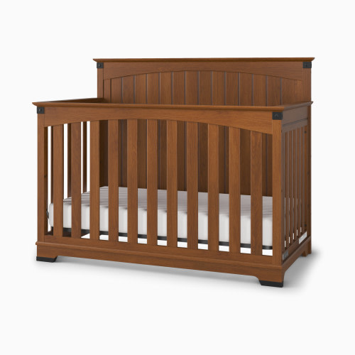 Child Craft Redmond Solid Back 4-In-1 Convertible Crib - Coach Cherry