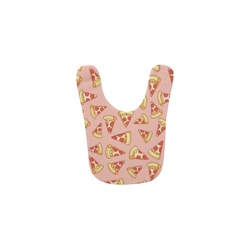 Pepperoni Pizza Slice Drawing Pattern Pink Bib | Zazzle.com