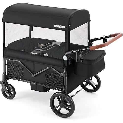 Harppa Remy Wagon Stroller for 4 Kids, 280Ibs Capacity with 4 Seater