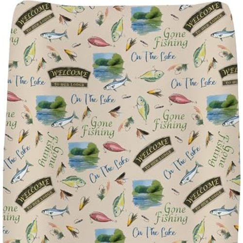Lake Gone Fishing Baby Changing Pad Covers for Boys Girls Fishing Lovers Gift Fitted Change Table Mats Outdoor Hunting Camping Soft Diaper Change Table Cover Sheets for 32''×16'' Contoured Pad