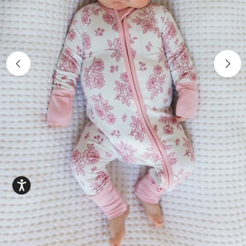 Blush Rose Garden Zipper Romper – In My Jammers