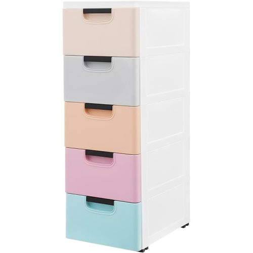 Plastic Drawers Dresser 5-Tier Storage Cabinet for Bedroom Closet
