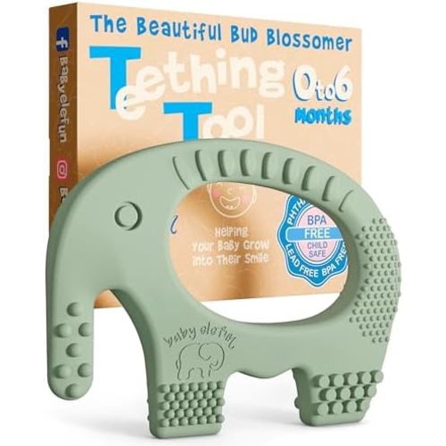Baby Teething Toys 5X Pain Relief Zero Delay 0-6 Months, Olive