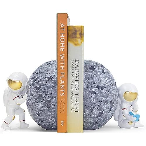 Astronaut Bookends for Kids Room Nursery, Space Themed Decor