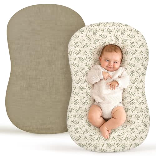 Termichy Baby Lounger Cover Muslin: Soft Cotton Slipcover for Snuggle Me Lounger - Removable & Machine Washable for Daily Use - Zipper-Free & Skin-Friendly for Newborn Girls and Boys