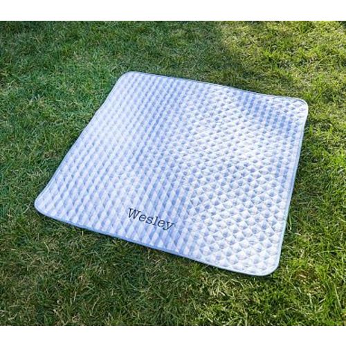 Mini Stripe All Weather Playmat Light Blue