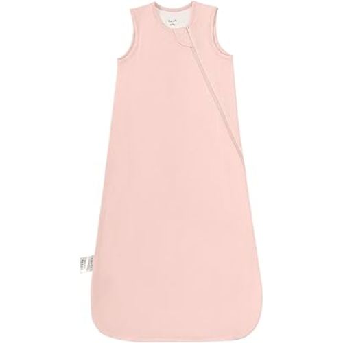 Supersoft Rayon Made from Bamboo Sleep Sack 3-6 Months Newborn Sleep Sack 0-3 Months 0.5 Tog Lightweight Baby Wearable Blanket with 2-Way Zipper Summer Unisex Sleeping Bag for Babies - Pink