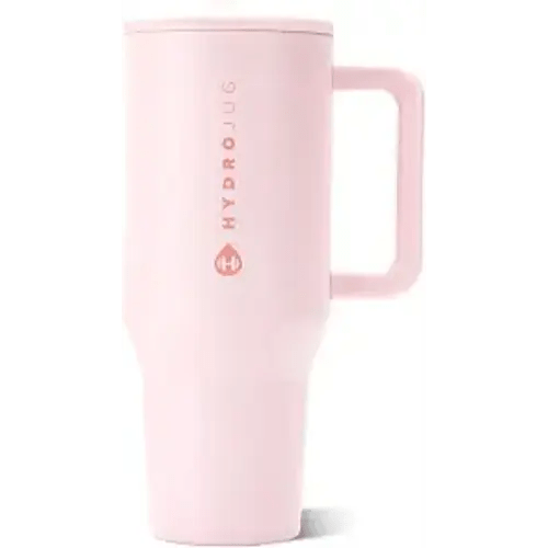 HydroJug Traveler 40oz, Insulated Tumbler with Handle & Straw, Pink Sand