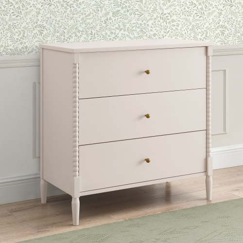 Delta Children Lily 3 Drawer Dresser with Interlocking Drawers, Soft Beige
