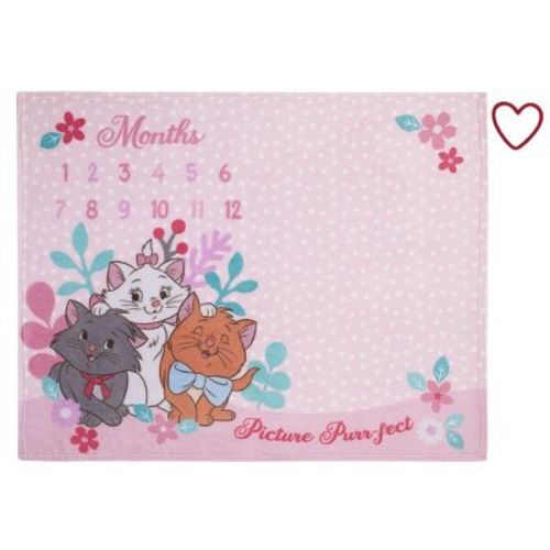 NoJo Disney Aristocats Pink Picture Purr-fect Super Soft Photo Op Milestone Baby Blanket