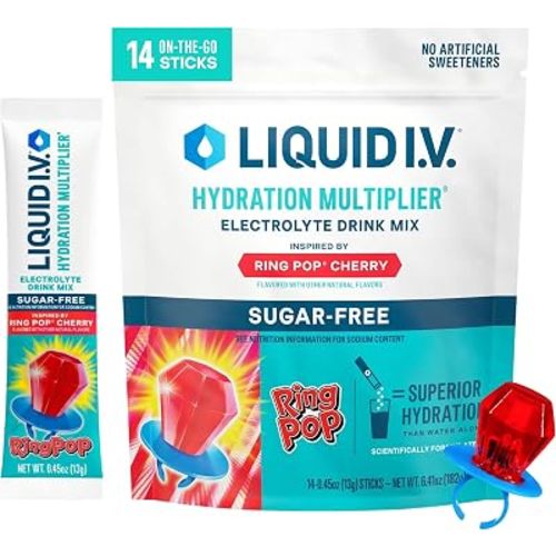 Liquid I.V. Sugar Free Hydration Electrolytes, Ring Pop, 14 Count