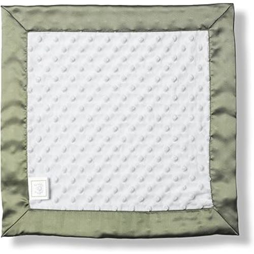 SwaddleDesigns Baby Lovie, Small Security Blanket, Plush Dots with Satin Trim, Sage