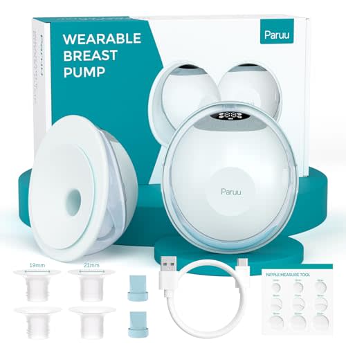 Paruu P20 Old Version Wearable Breast Pump, Double Layer Flange Design, 4 Modes with 12 Suction Levels, Hands-Free Electric Nursing Pump with BPA-Free Material