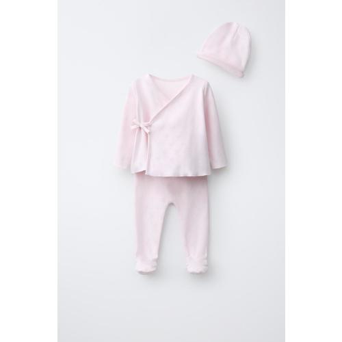 LAYETTE SET AND POUCH - Pastel pink | ZARA United States