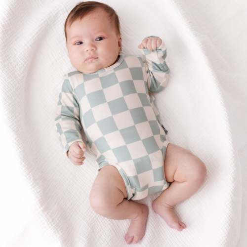 Tidepool Check Snuggle Bug Long Sleeve Bodysuit