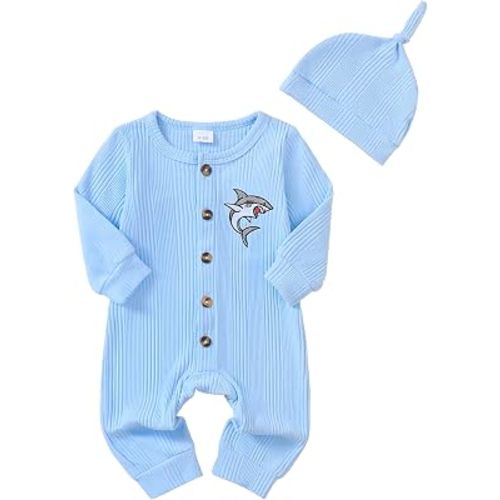 NZRVAWS Preemie Baby Boy Clothes Newborn Romper Set Long Sleeves 0-12Months