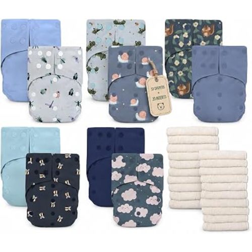 LA PETITE OURSE 10 couches en tissu imprimé taille unique pour bébés