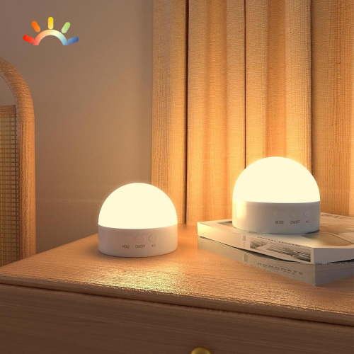 2-Pack Portable Night Light – 8 Changeable RGB Colors, 4 Adjustable Brightness Levels, 1800mAh Rechargeable Battery, Small LED Lamp for Nurseries, Babies, Kids, and Adults